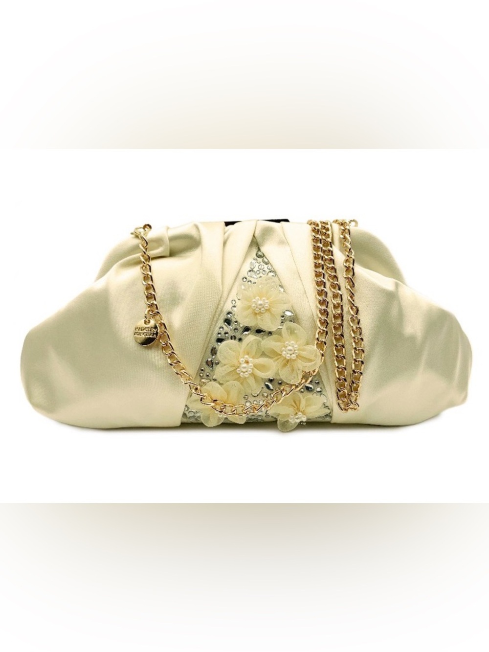 Badgley Mischka Gold Satin Clutch